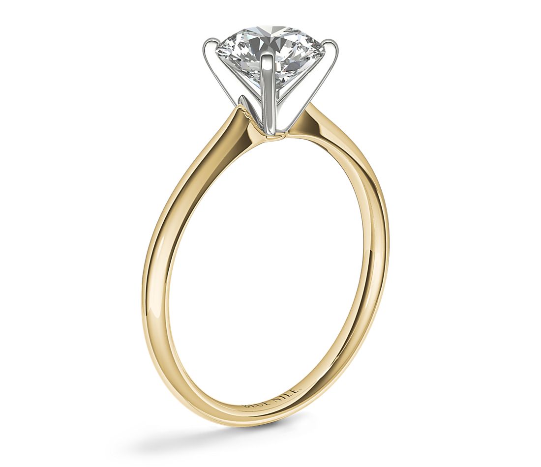Petite Solitaire Engagement Ring in 18k Yellow Gold