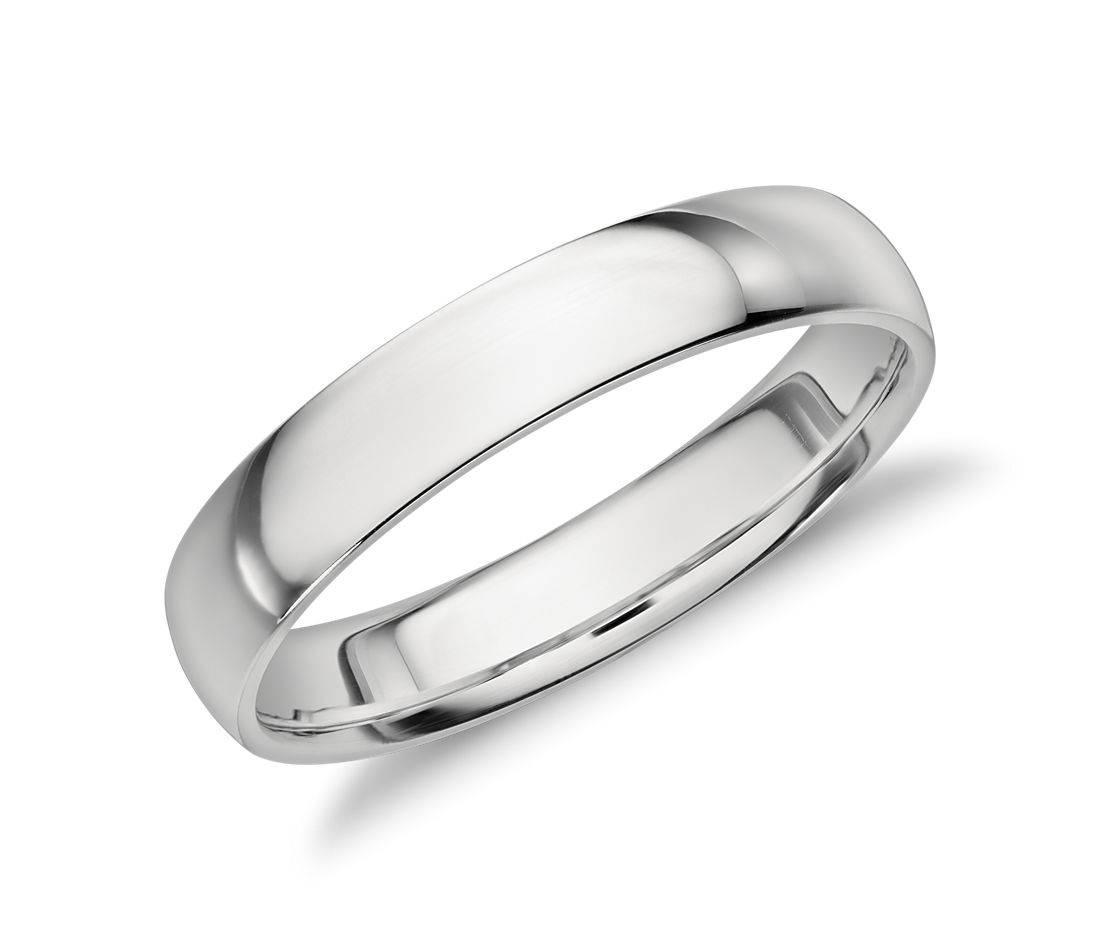 Mid-weight Comfort Fit Wedding Band in Platinum (4mm)