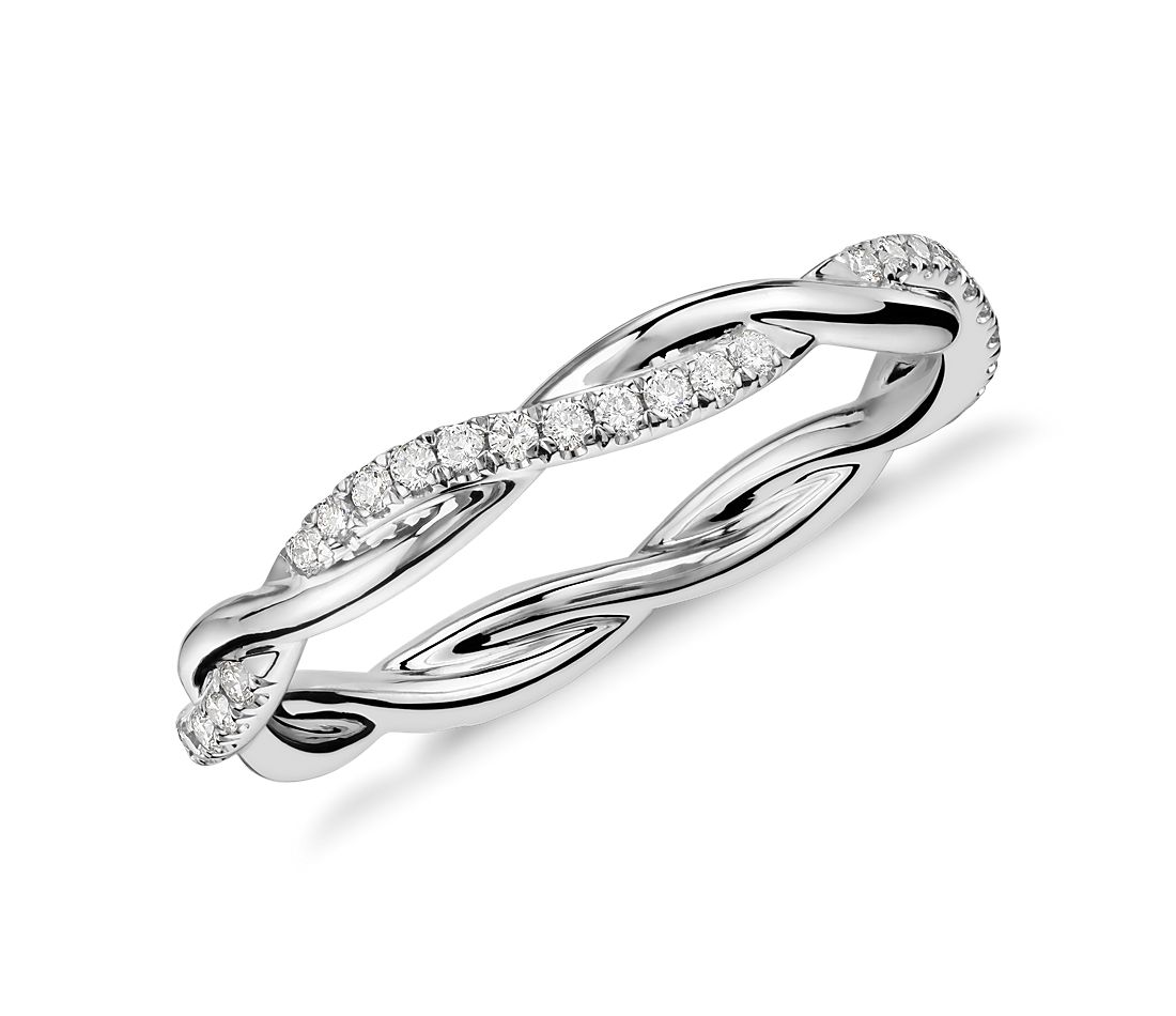 Petite Twist Diamond Eternity Ring in 14k White Gold (1/5 ct. tw.)
