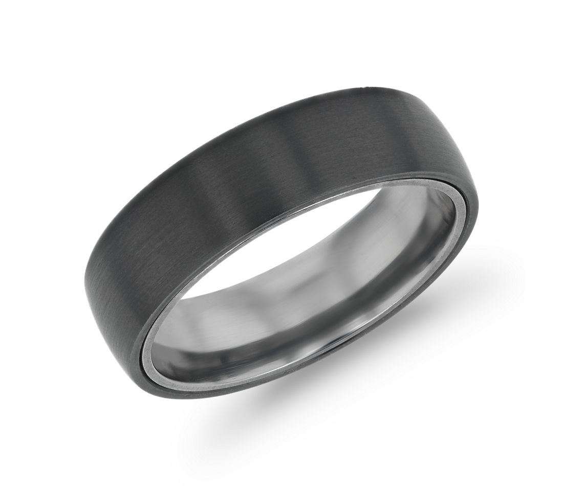 Matte Wedding Ring in Black Titanium and Tantalum (6.5mm)