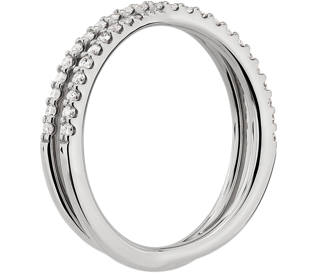 Contemporary Criss-Cross Diamond Ring in Platinum (1/4 ct. tw.)