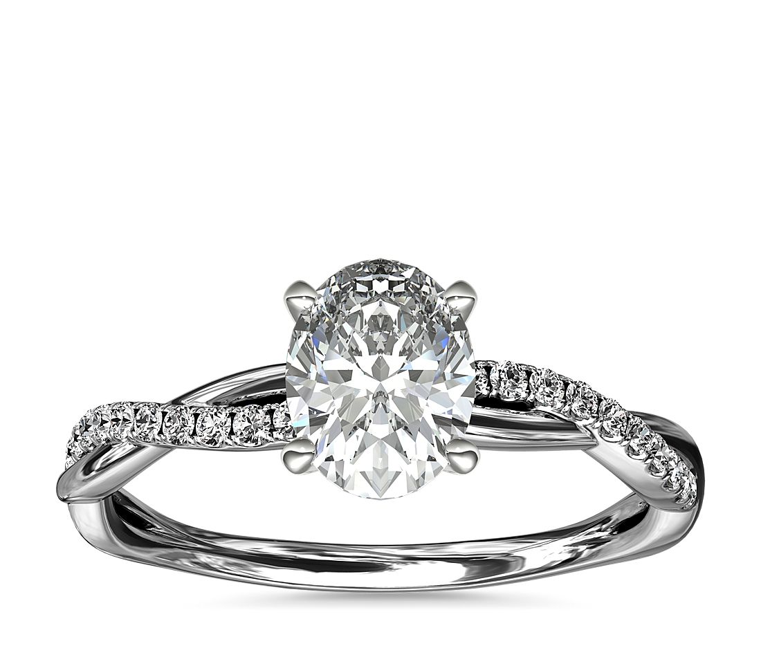 Petite Twist Diamond Engagement Ring in Platinum (1/10 ct. tw.)