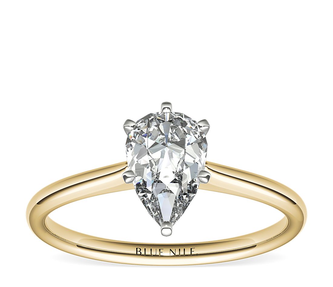 Petite Solitaire Engagement Ring in 18k Yellow Gold
