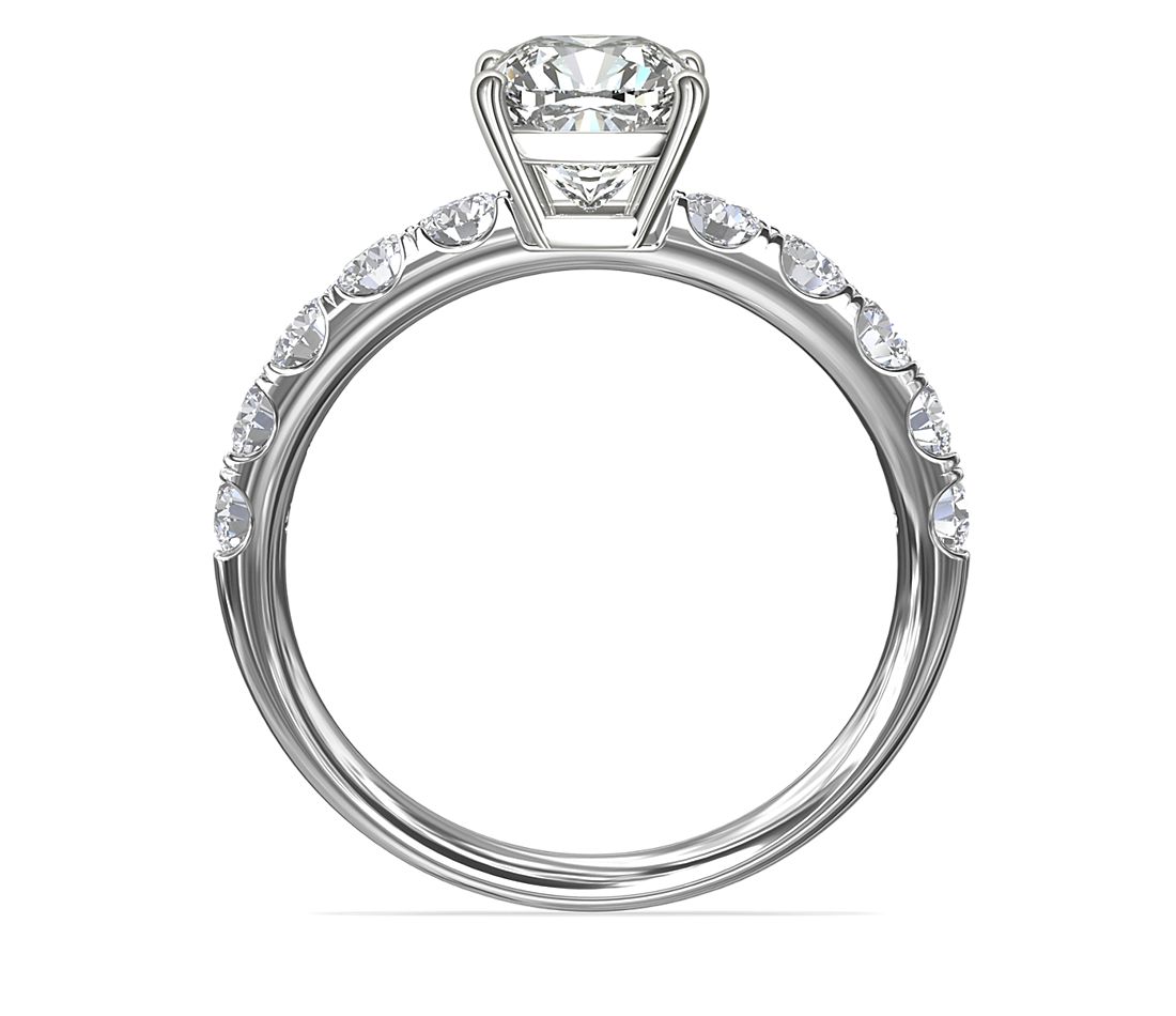 Riviera Pavé Diamond Engagement Ring in Platinum (5/8 ct. tw.)