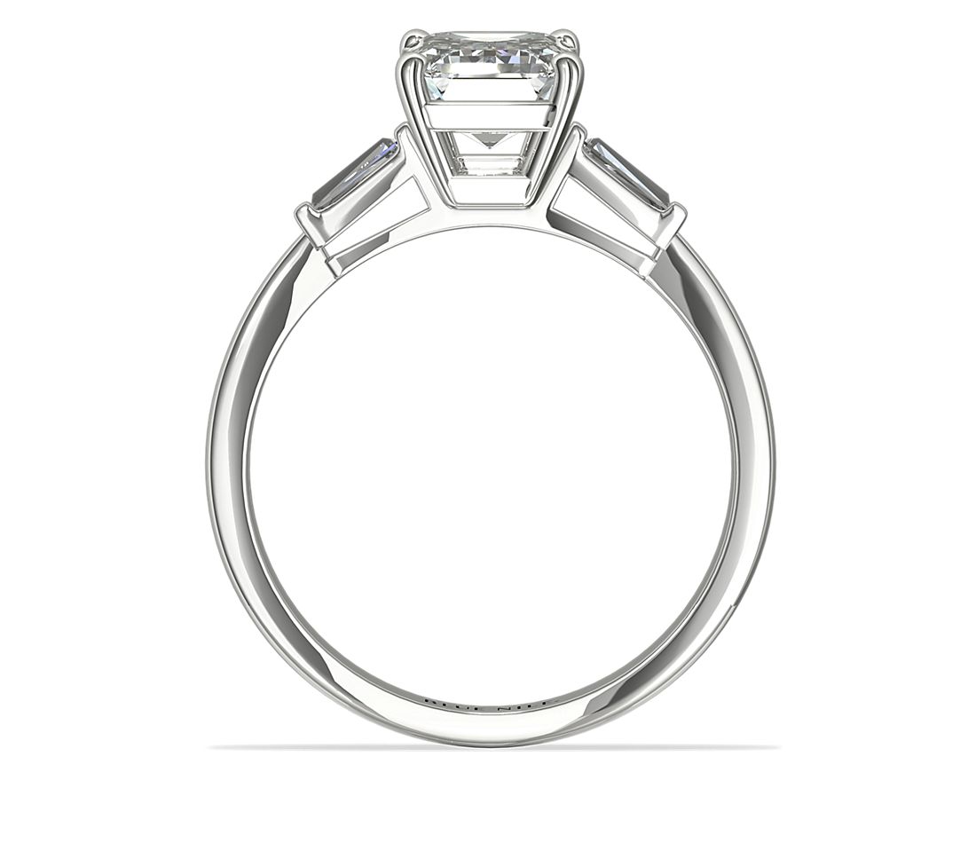 Tapered Baguette Diamond Engagement Ring in Platinum
