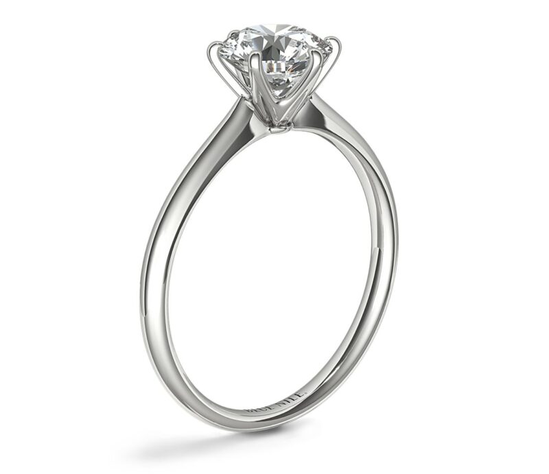 Petite Nouveau Six-Prong Solitaire Engagement Ring in Platinum - Image 3