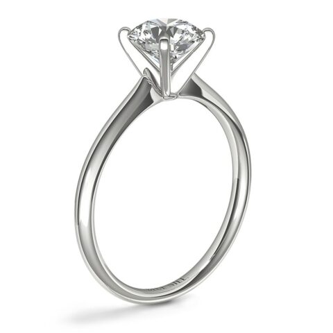 Petite Solitaire Engagement Ring in Platinum