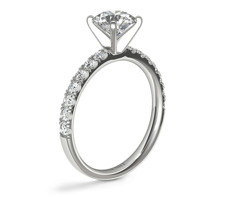 Scalloped Pavé Diamond Engagement Ring in Platinum (3/8 ct. tw.)