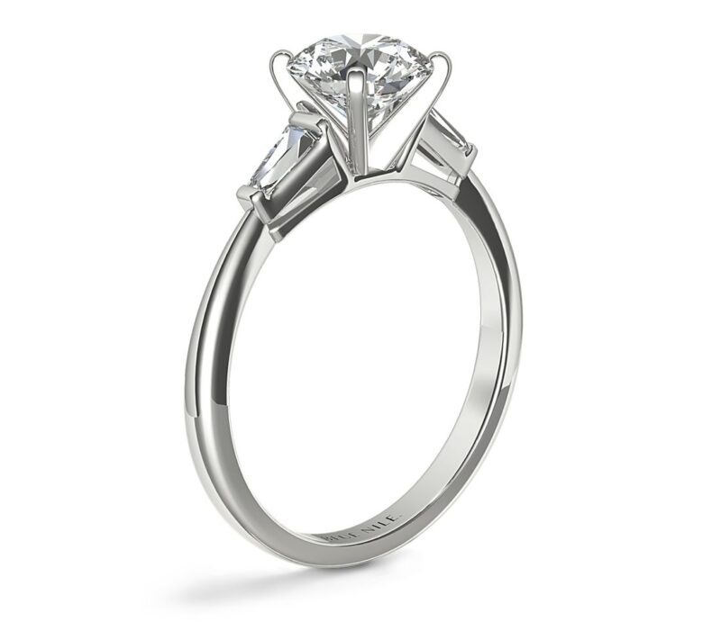 Tapered Baguette Diamond Engagement Ring in Platinum - Image 3
