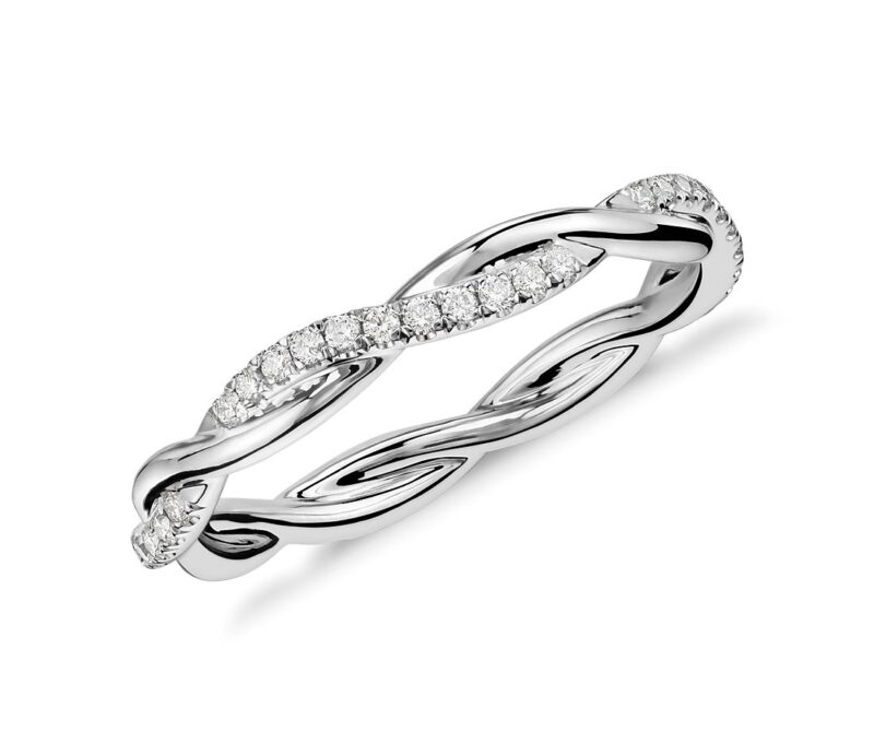Petite Twist Diamond Eternity Ring in 14k White Gold (1/5 ct. tw.)