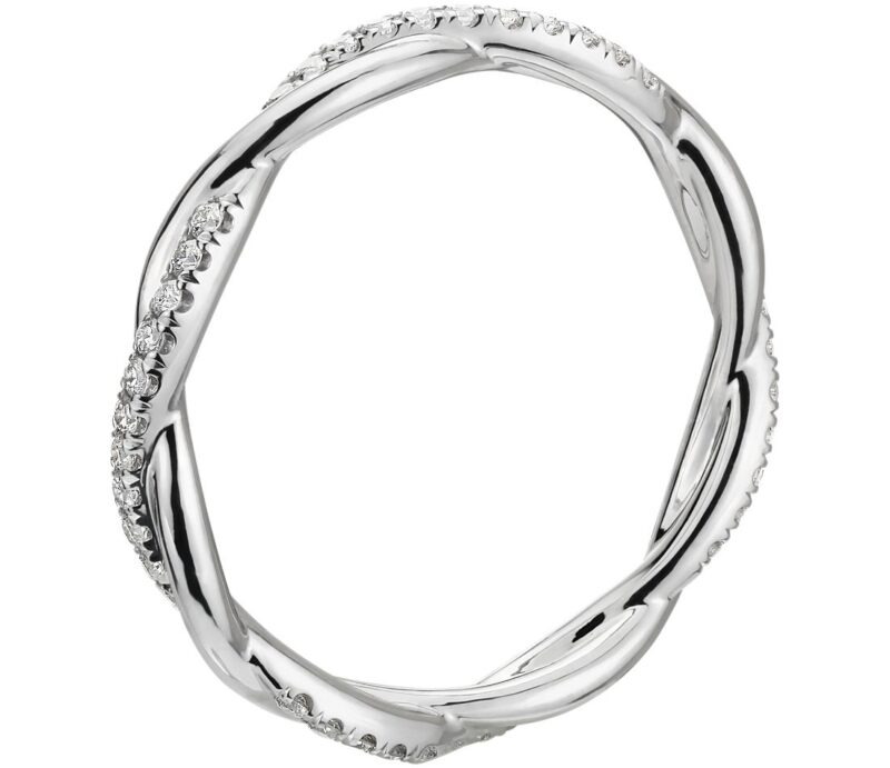 Petite Twist Diamond Eternity Ring in 14k White Gold (1/5 ct. tw.) - Image 2