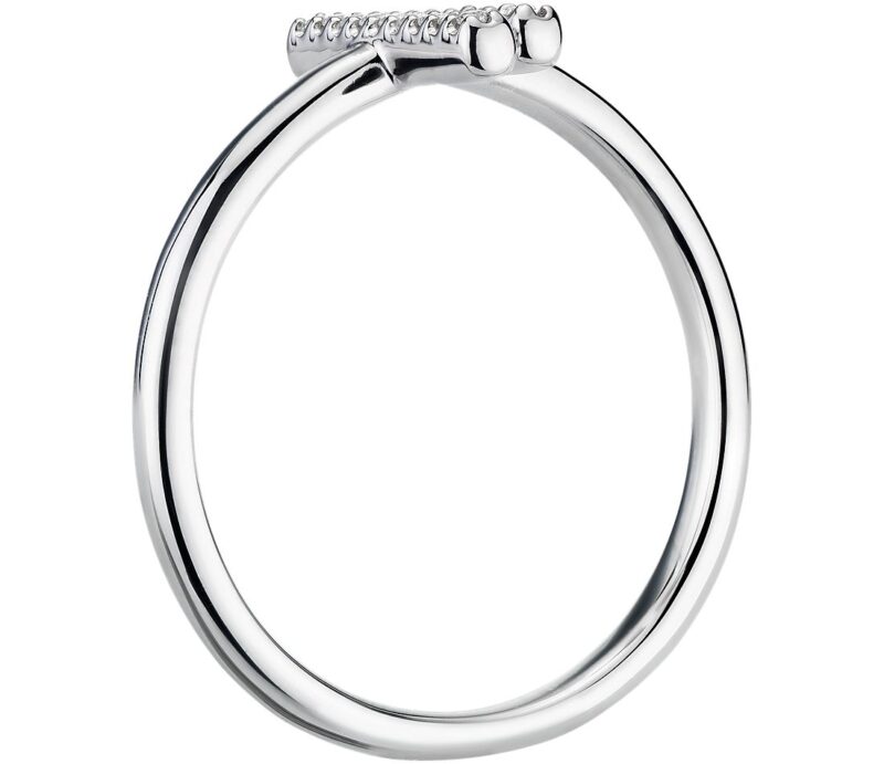 Delicate Pavé Split Bar Diamond Fashion Ring in 14k White Gold - Image 2