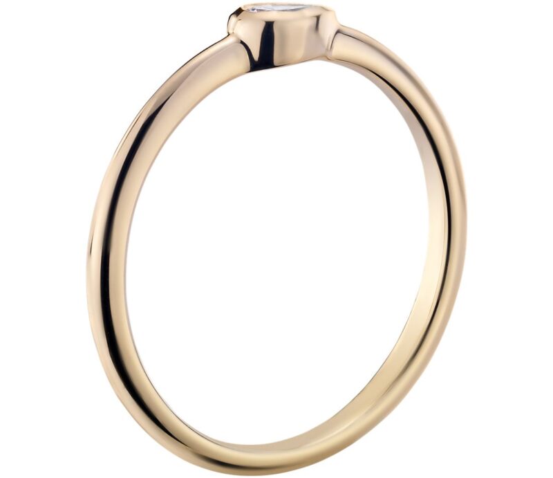 Mini Pear Shape Diamond Fashion Ring in 14k Yellow Gold (1/10 ct. tw.) - Image 2