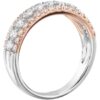 Diamond Graduated Triple Row Fashion Ring in 14k White and Rose Gold (1 ct. tw.)