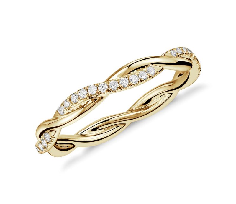 Petite Twist Diamond Eternity Ring in 14k White Gold (1/5 ct. tw.) - Image 4