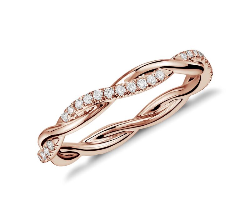 Petite Twist Diamond Eternity Ring in 14k White Gold (1/5 ct. tw.) - Image 3