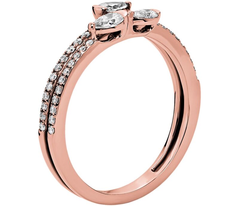 Pear Diamond Wrap Ring in 14k Rose Gold (3/8 ct. tw.) - Image 2