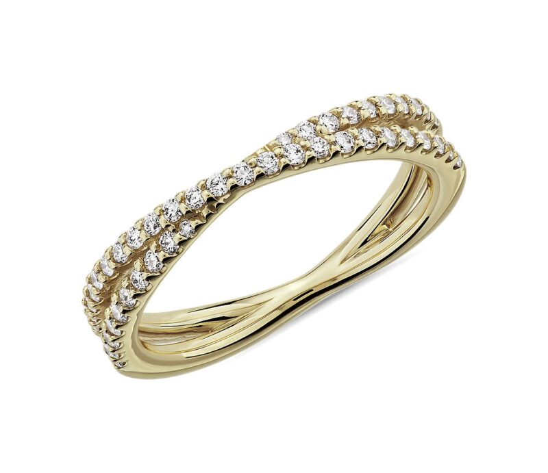Contemporary Criss-Cross Diamond Ring in Platinum (1/4 ct. tw.) - Image 5
