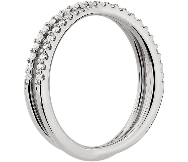 Contemporary Criss-Cross Diamond Ring in Platinum (1/4 ct. tw.)