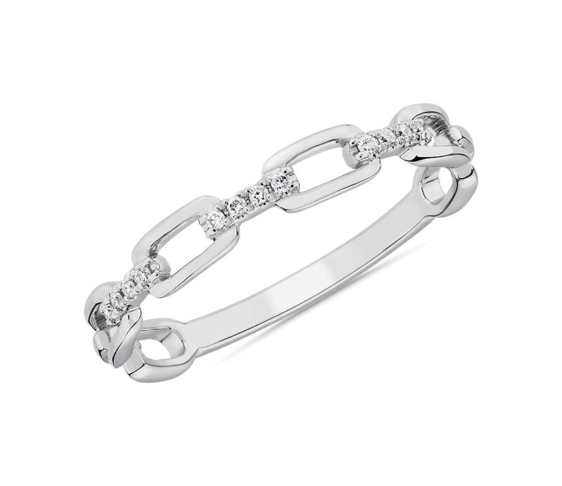 Diamond Link Fashion Ring in 14k Yellow Gold - Image 3