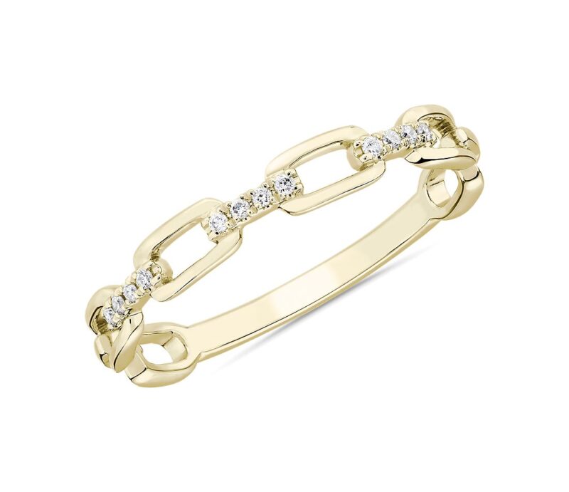 Diamond Link Fashion Ring in 14k Yellow Gold