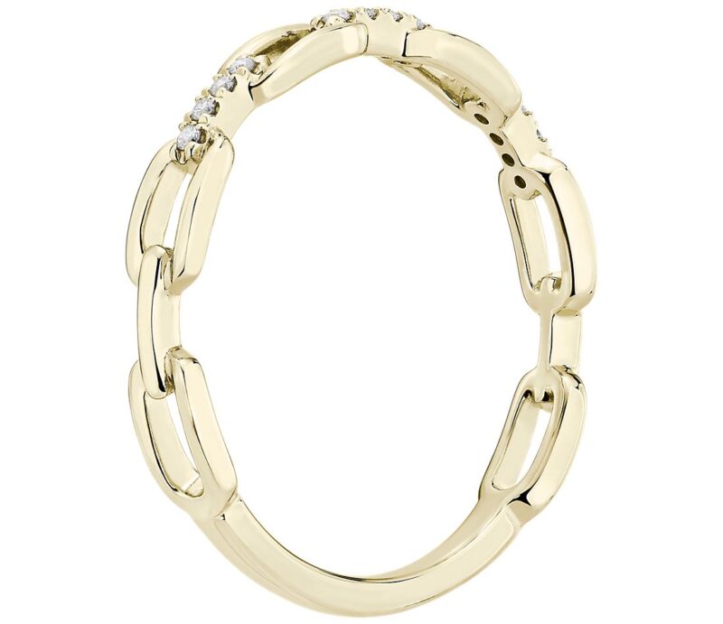 Diamond Link Fashion Ring in 14k Yellow Gold - Image 2
