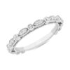 Floral Ellipse Matching Diamond Wedding Ring in 14k White Gold (1/5 ct. tw.)