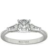 Tapered Baguette Diamond Engagement Ring in Platinum