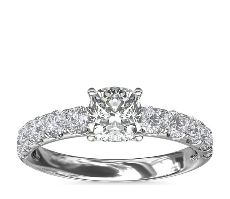 Riviera Pavé Diamond Engagement Ring in Platinum (5/8 ct. tw.) - Image 2