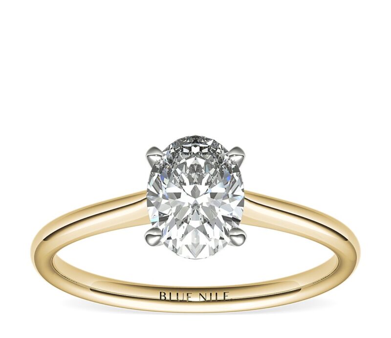 Petite Solitaire Engagement Ring in 18k Yellow Gold - Image 2