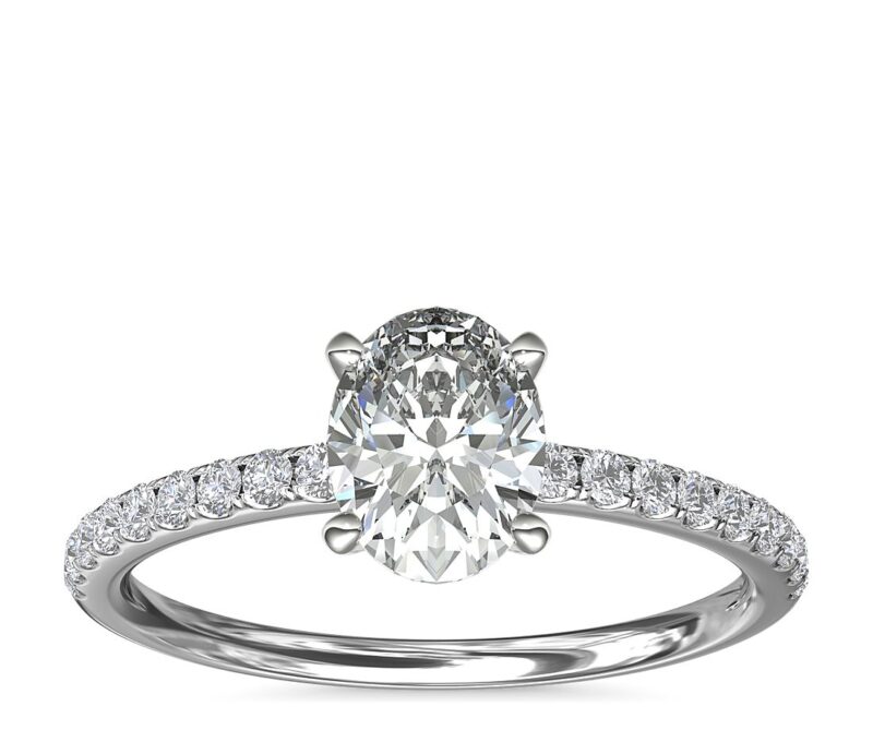Riviera Pavé Diamond Engagement Ring in Platinum (1/6 ct. tw.)
