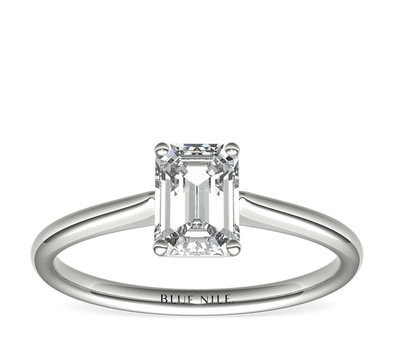 Petite Solitaire Engagement Ring in Platinum