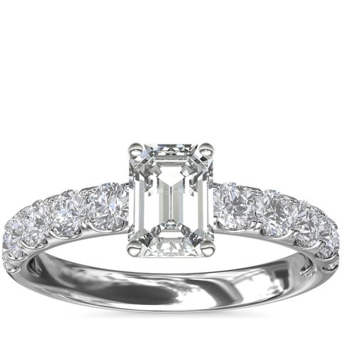 Riviera Pavé Diamond Engagement Ring in Platinum (5/8 ct. tw.)