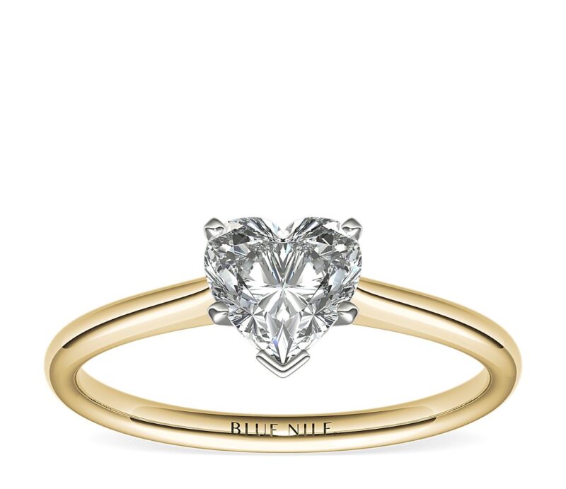 Petite Solitaire Engagement Ring in 18k Yellow Gold - Image 2