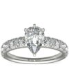 French Pavé Diamond Engagement Ring in Platinum (1 ct. tw.)