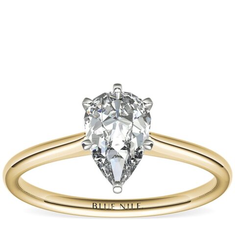 Petite Solitaire Engagement Ring in 18k Yellow Gold
