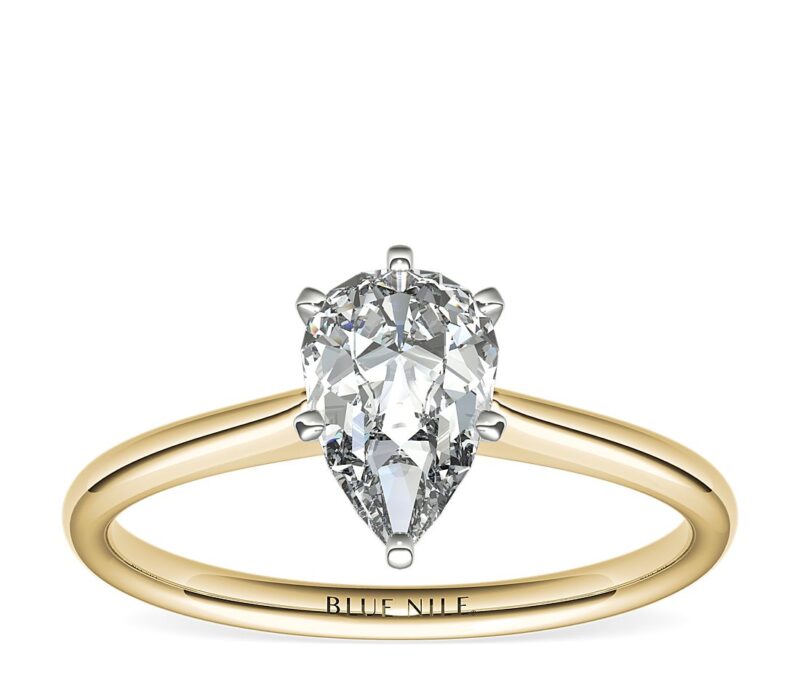 Petite Solitaire Engagement Ring in 18k Yellow Gold