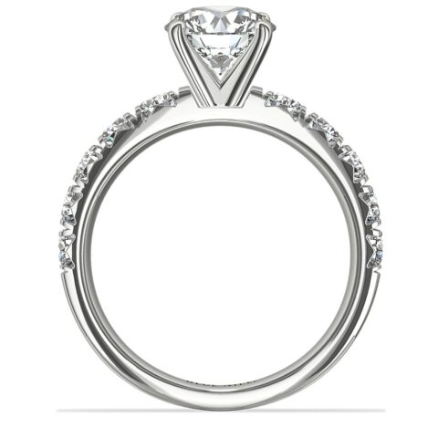 French Pavé Diamond Engagement Ring in Platinum (1 ct. tw.)