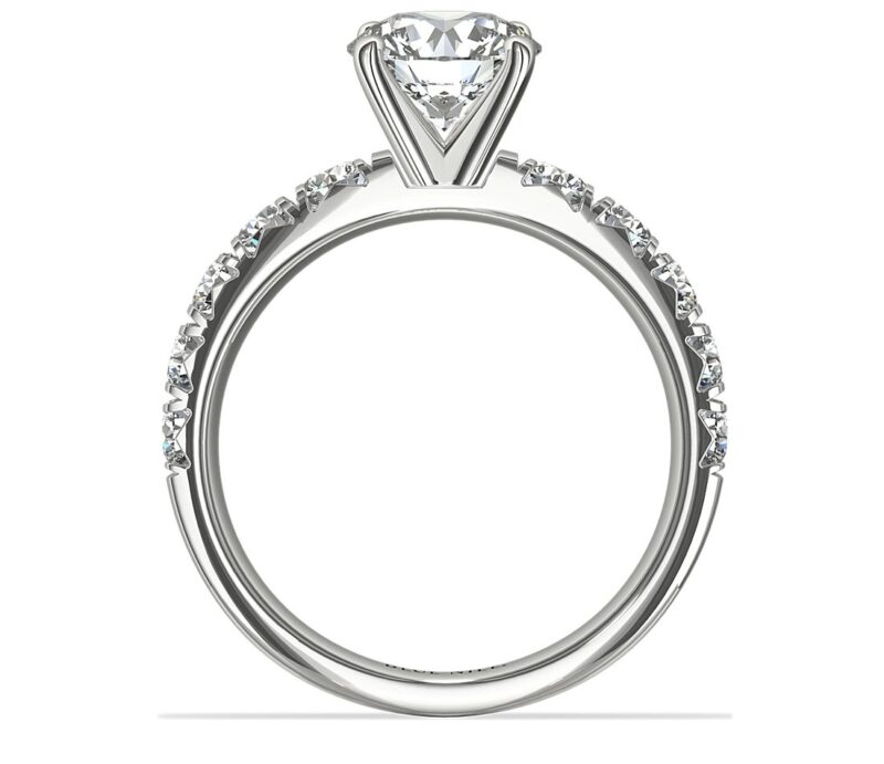 French Pavé Diamond Engagement Ring in Platinum (1 ct. tw.)