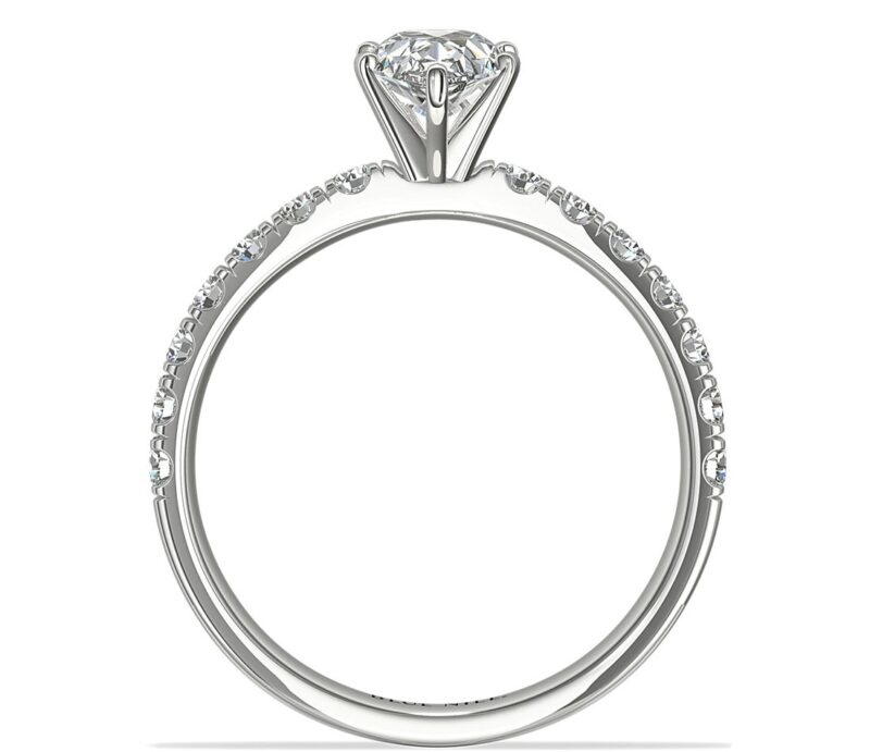 Scalloped Pavé Diamond Engagement Ring in Platinum (3/8 ct. tw.) - Image 2