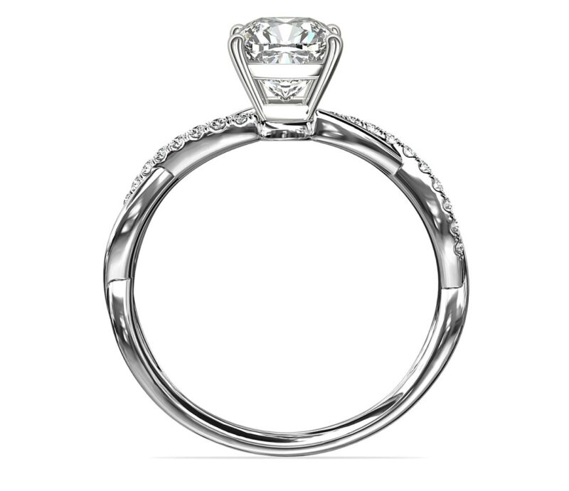 Petite Twist Diamond Engagement Ring in Platinum (1/10 ct. tw.) - Image 3