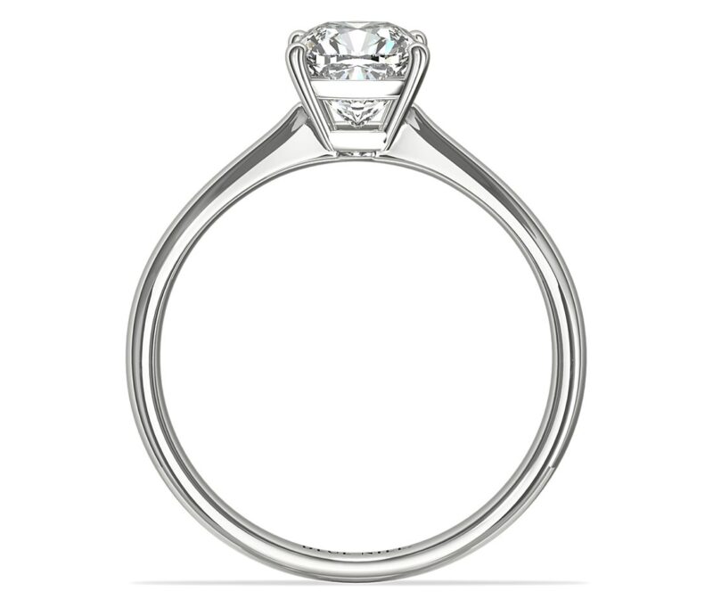 Petite Solitaire Engagement Ring in Platinum - Image 3