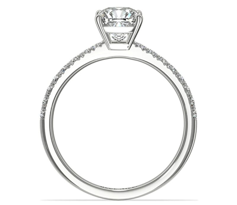French Pavé Diamond Engagement Ring in 14k White Gold (1/4 ct. tw.) - Image 3