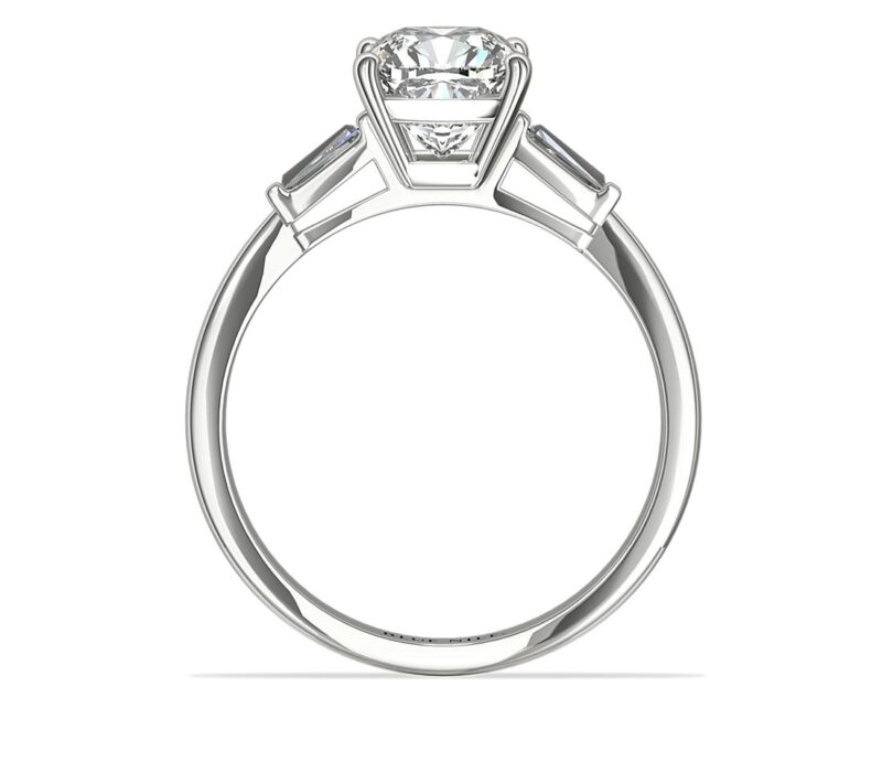 Tapered Baguette Diamond Engagement Ring in Platinum - Image 2