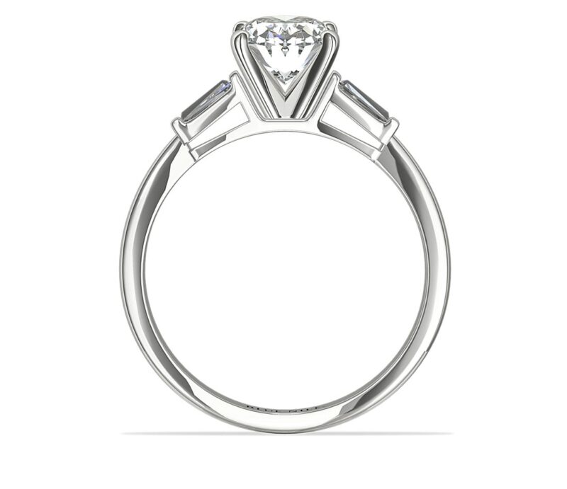 Tapered Baguette Diamond Engagement Ring in Platinum - Image 2
