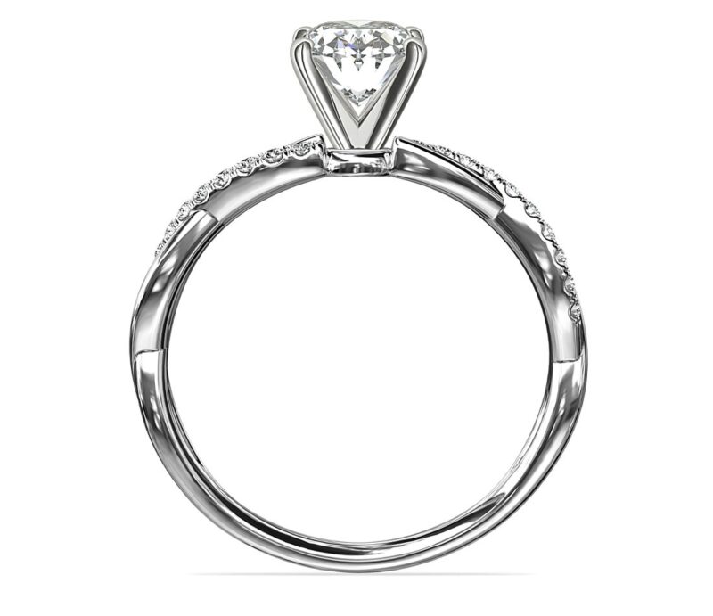 Petite Twist Diamond Engagement Ring in Platinum (1/10 ct. tw.) - Image 2