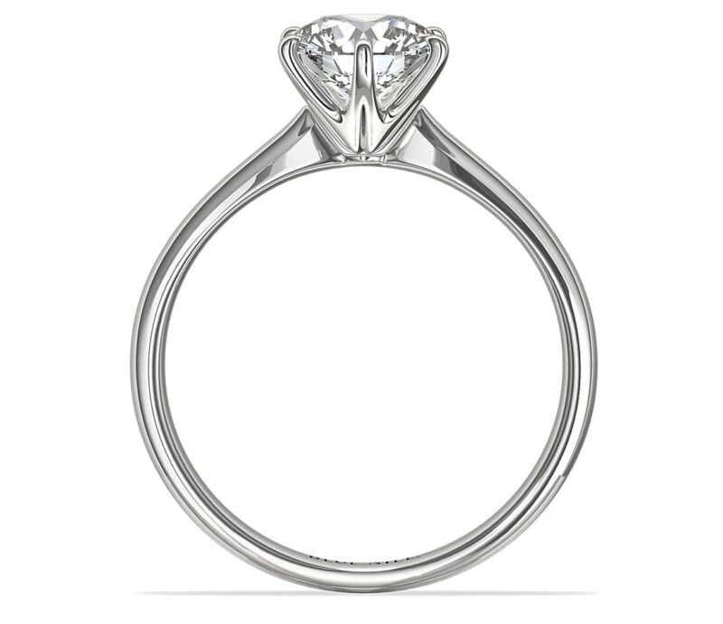 Petite Nouveau Six-Prong Solitaire Engagement Ring in Platinum - Image 2