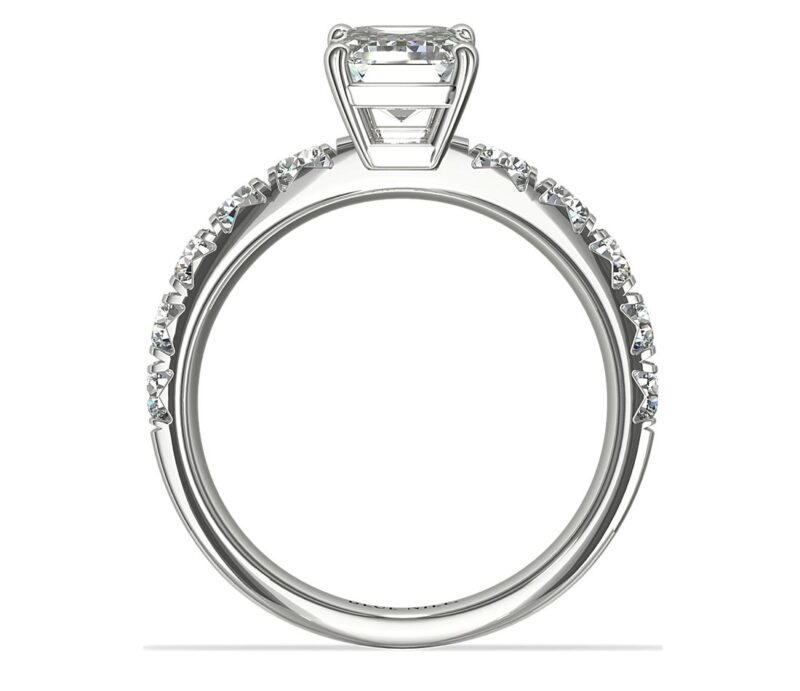 French Pavé Diamond Engagement Ring in Platinum (1 ct. tw.) - Image 3
