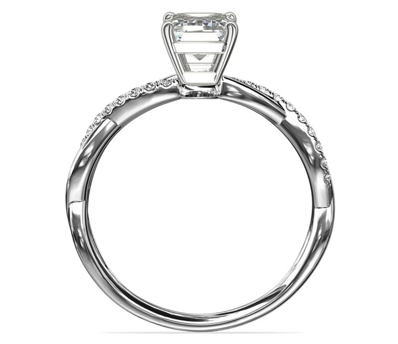 Petite Twist Diamond Engagement Ring in 14k White Gold (1/10 ct. tw.) - Image 3