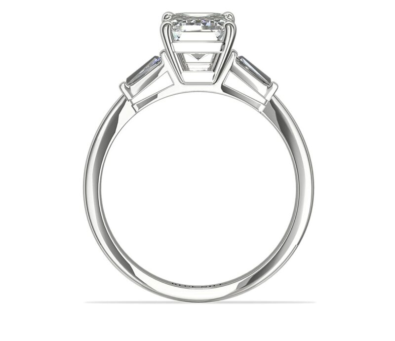 Tapered Baguette Diamond Engagement Ring in Platinum